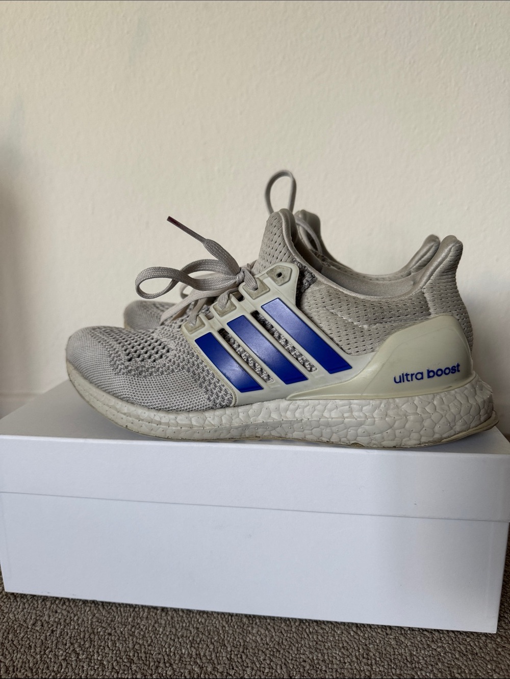 Adidas UltraBoost 1.0 Grey Lucid Blue Running Shoes Men’s Size 8.5 IF1912